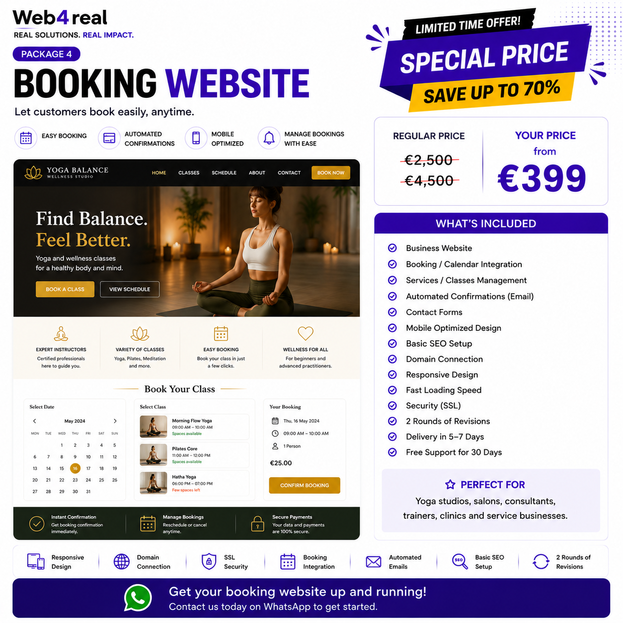 Web4real — Buchungs-Website